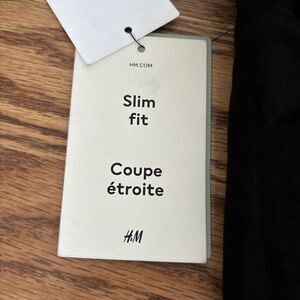 33R US men's medium slim-fit black dress pants